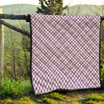 Light Purple And White Checkered Print Quilt
