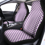 Light Purple And White Checkered Print Universal Fit Car Seat Covers