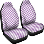 Light Purple And White Checkered Print Universal Fit Car Seat Covers