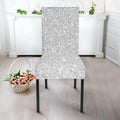 Bright Silver (NOT Real) Glitter Print Dining Chair Slipcover