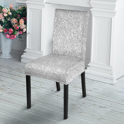 Light Silver Glitter Artwork Print Dining Chair Slipcover