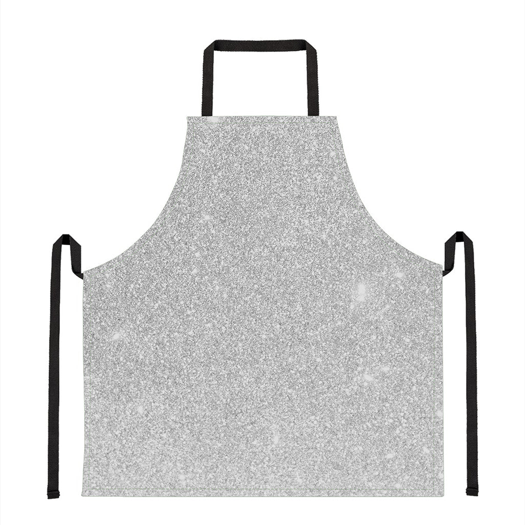 Light Silver Glitter Artwork Print (NOT Real Glitter) Apron