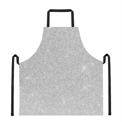 Light Silver Glitter Artwork Print (NOT Real Glitter) Apron