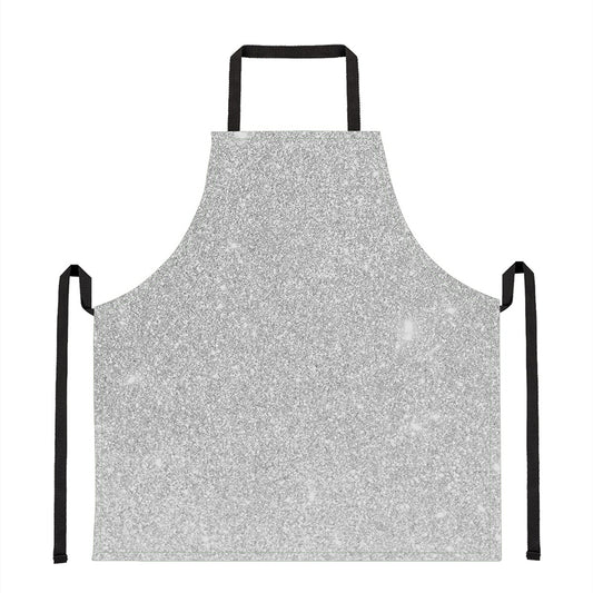 Light Silver Glitter Artwork Print (NOT Real Glitter) Apron