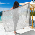Bright Silver (NOT Real) Glitter Print Beach Sarong Wrap