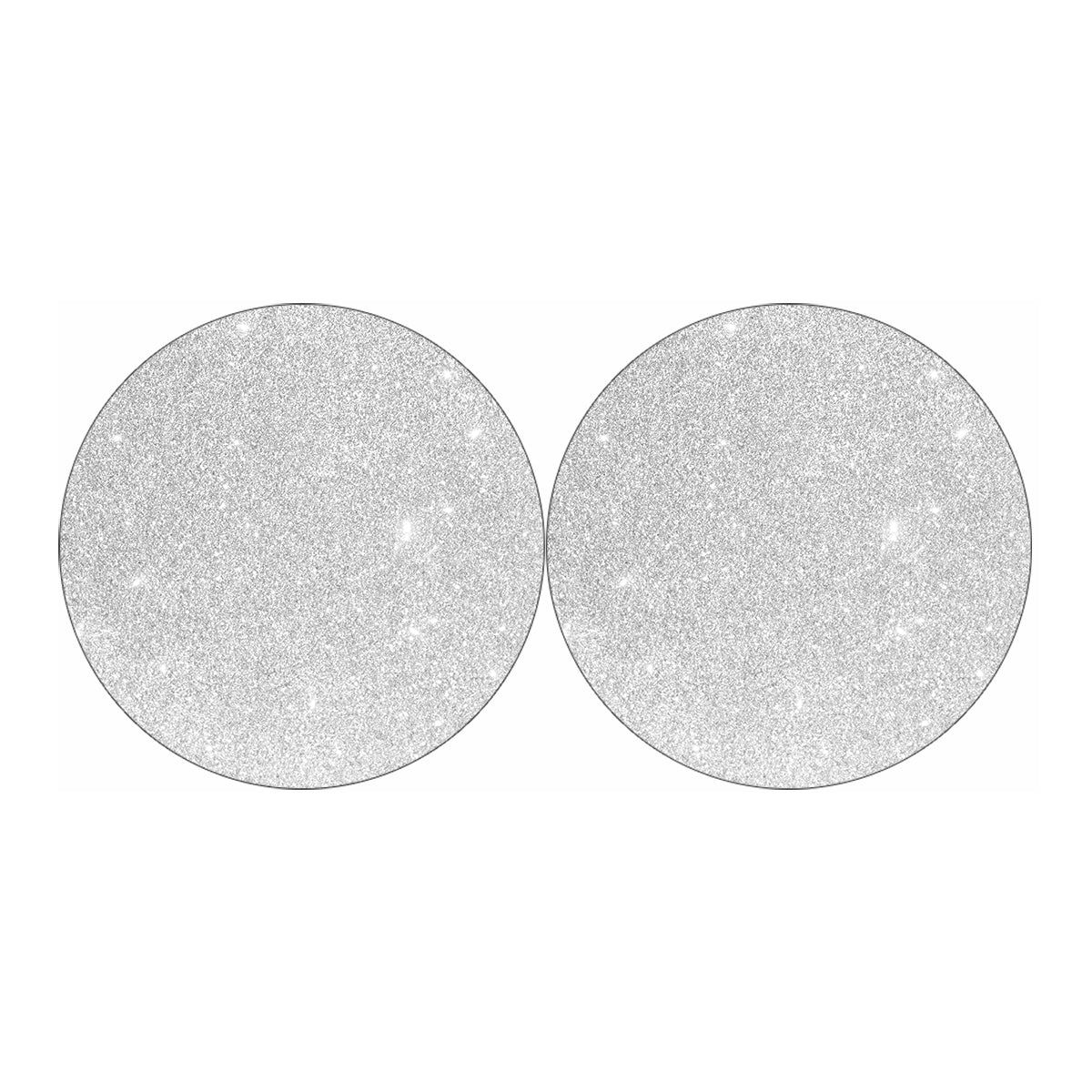 Light Silver Glitter Artwork Print (NOT Real Glitter) Car Coasters
