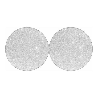 Light Silver Glitter Artwork Print (NOT Real Glitter) Car Coasters