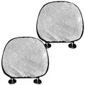 Bright Silver (NOT Real) Glitter Print Car Headrest Covers