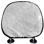 Light Silver Glitter Artwork Print (NOT Real Glitter) Car Headrest Covers