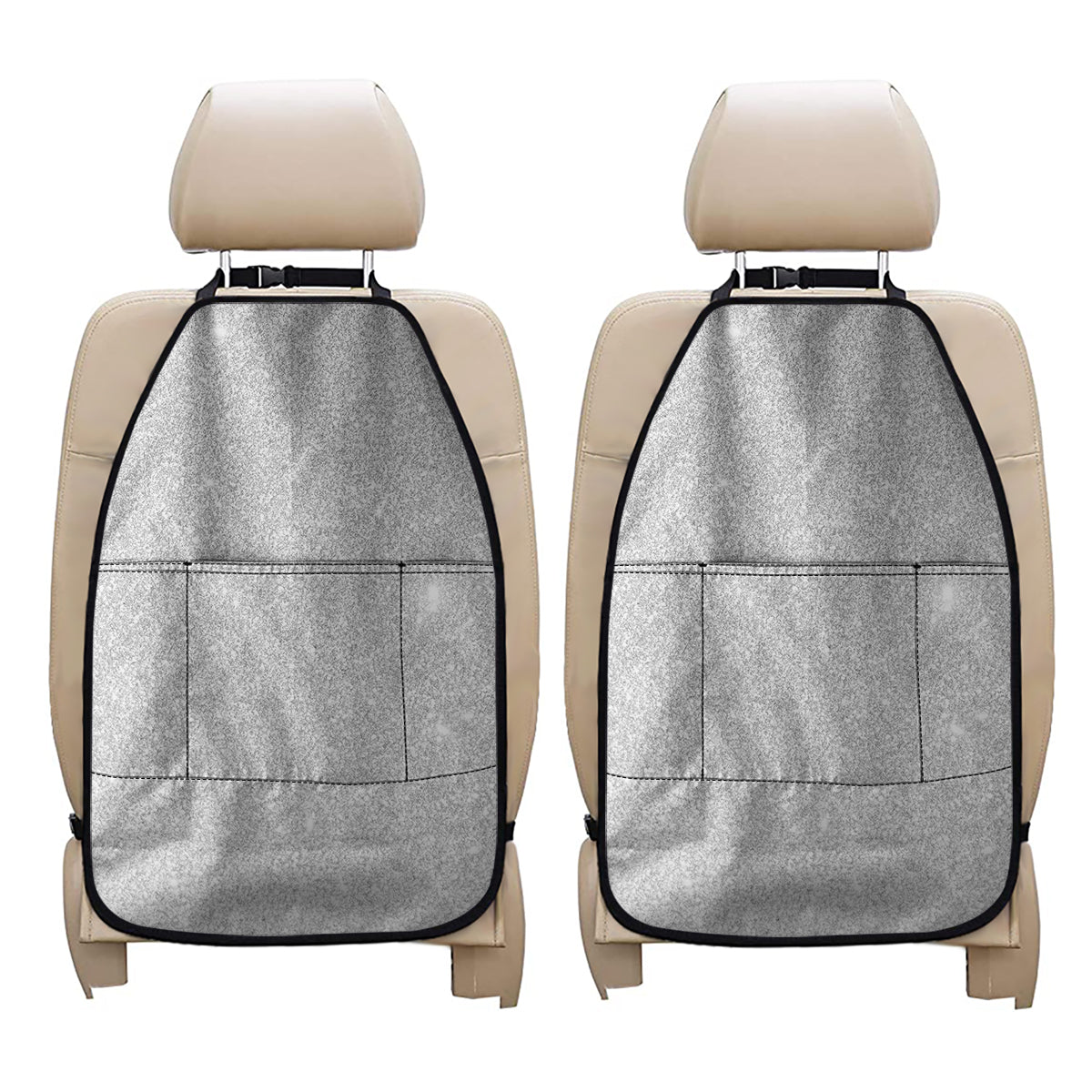 Light Silver Glitter Artwork Print (NOT Real Glitter) Car Seat Organizers