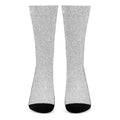 Bright Silver (NOT Real) Glitter Print Crew Socks