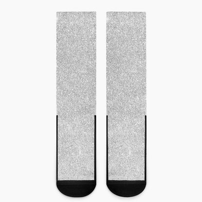 Light Silver Glitter Artwork Print (NOT Real Glitter) Crew Socks