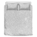 Bright Silver (NOT Real) Glitter Print Duvet Cover Bedding Set
