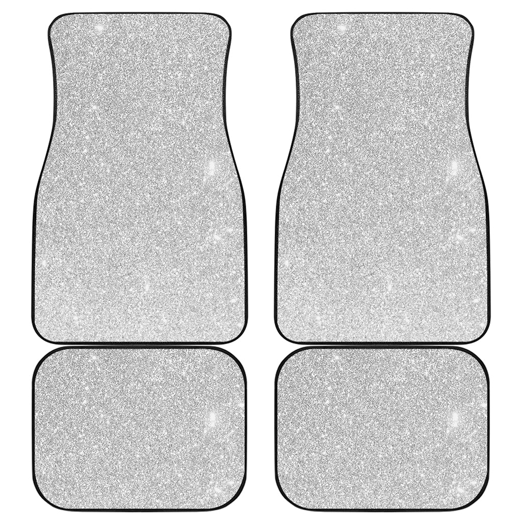 Light Silver Glitter Artwork Print (NOT Real Glitter) Front and Back Car Floor Mats