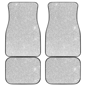 Light Silver Glitter Artwork Print (NOT Real Glitter) Front and Back Car Floor Mats