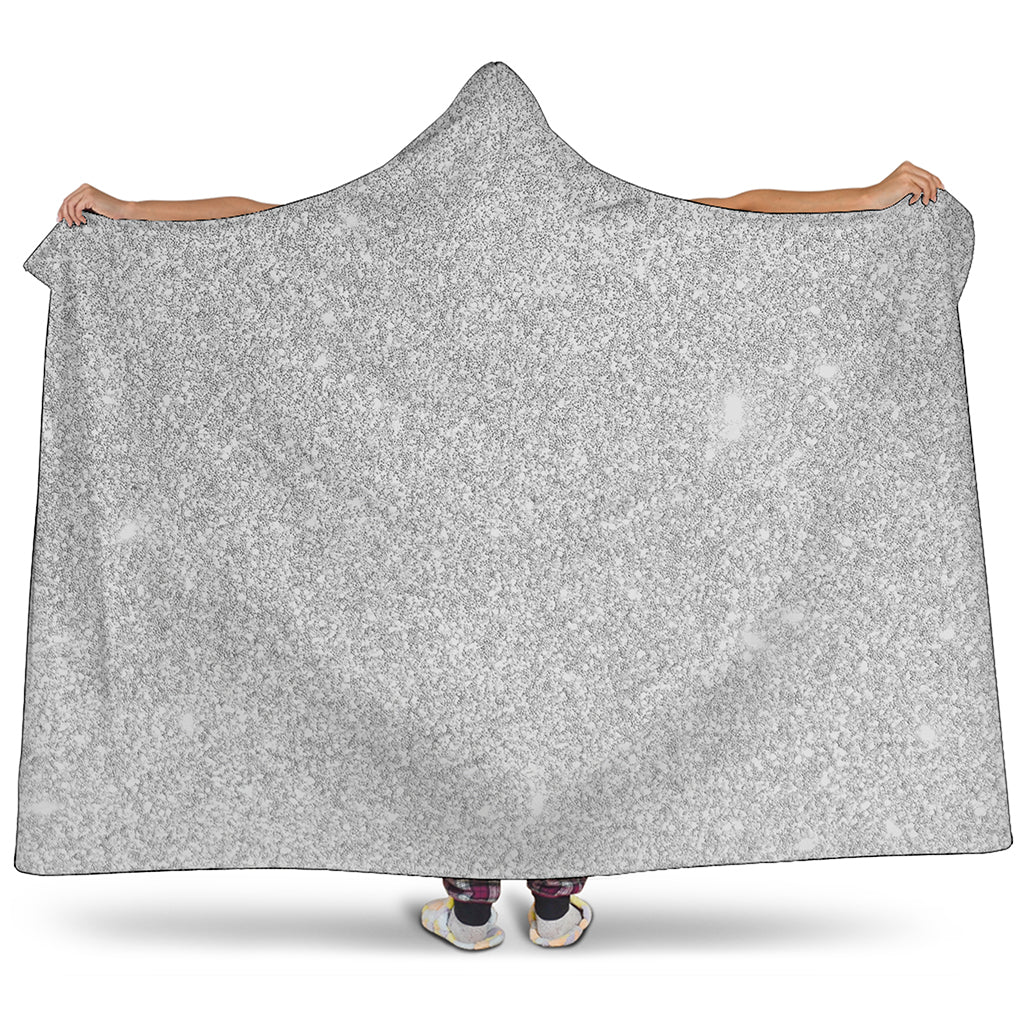 Light Silver Glitter Artwork Print (NOT Real Glitter) Hooded Blanket