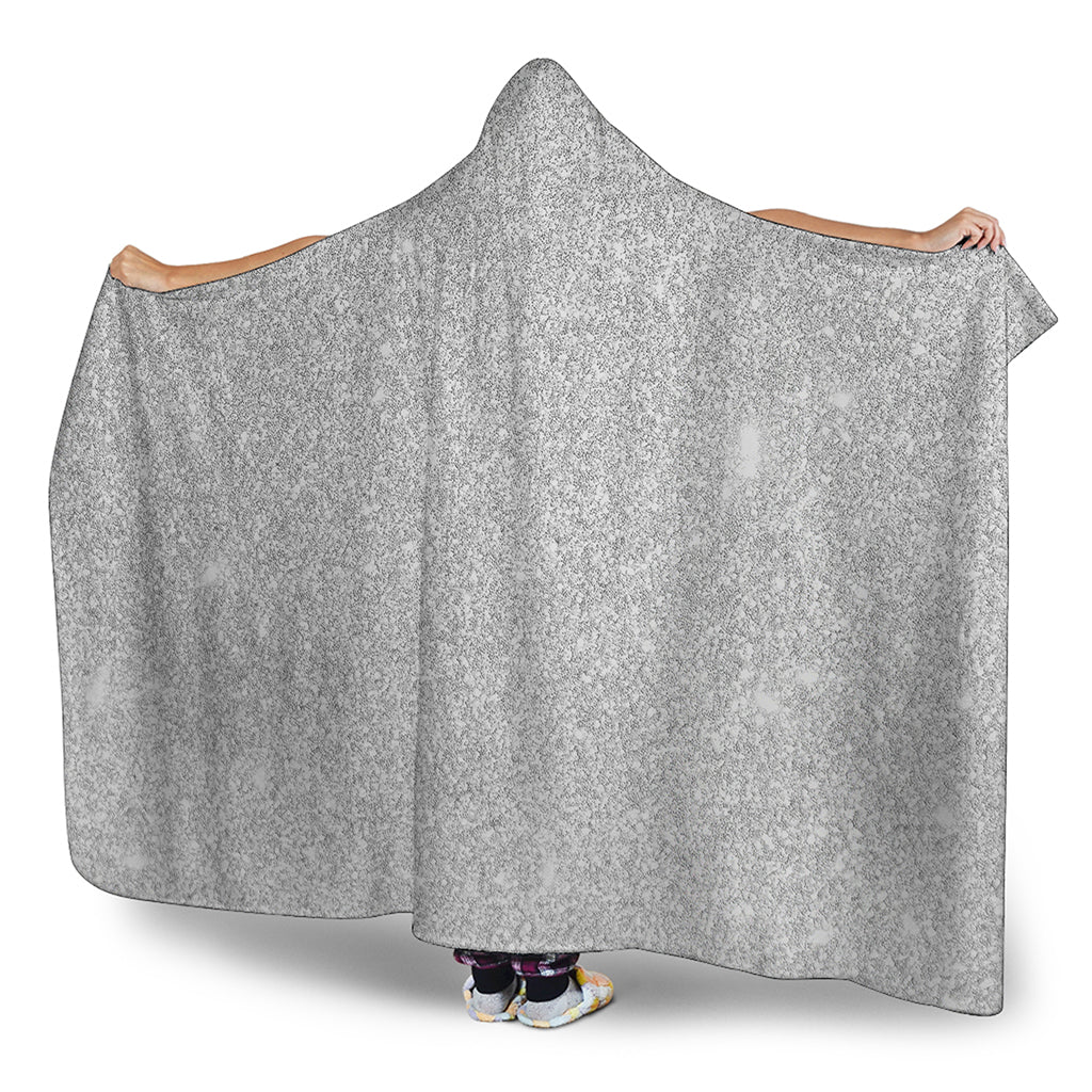 Light Silver Glitter Artwork Print (NOT Real Glitter) Hooded Blanket