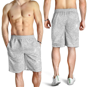 Light Silver Glitter Artwork Print (NOT Real Glitter) Men's Shorts