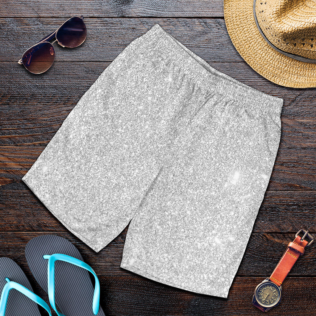 Light Silver Glitter Artwork Print (NOT Real Glitter) Men's Shorts