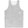 Bright Silver (NOT Real) Glitter Print Men's Tank Top