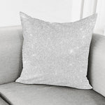 Light Silver Glitter Artwork Print (NOT Real Glitter) Pillow Cover