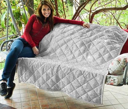 Light Silver Glitter Artwork Print (NOT Real Glitter) Quilt