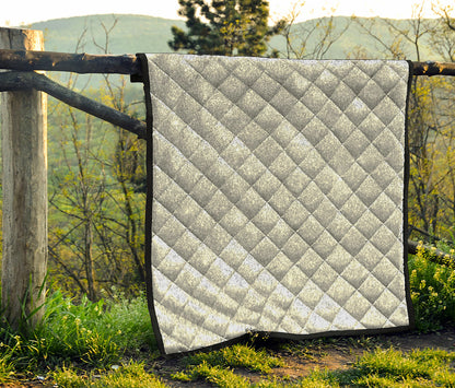 Light Silver Glitter Artwork Print (NOT Real Glitter) Quilt