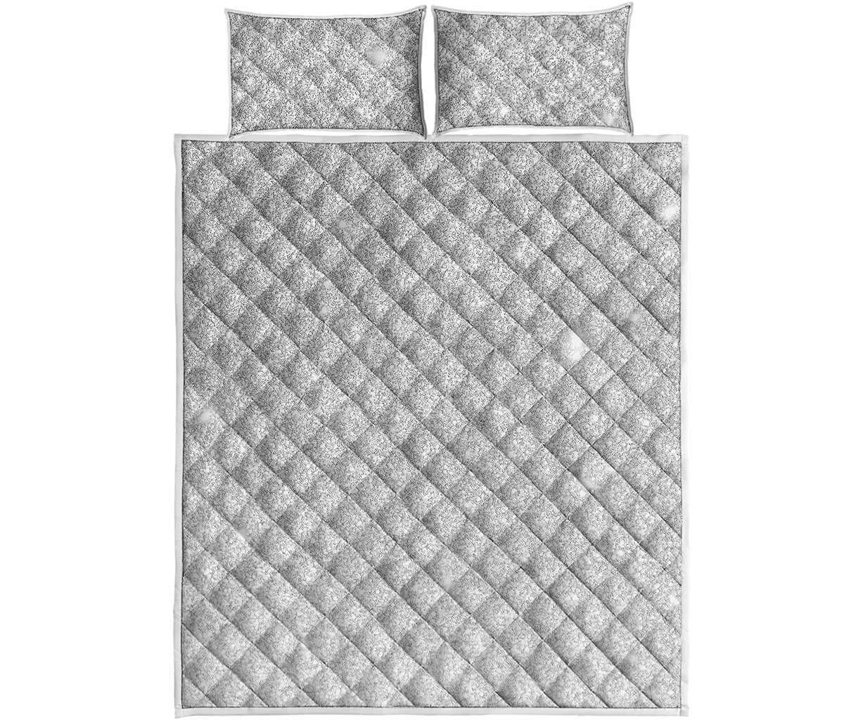 Light Silver Glitter Artwork Print (NOT Real Glitter) Quilt Bed Set