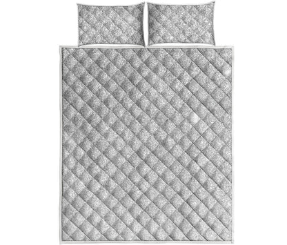 Light Silver Glitter Artwork Print (NOT Real Glitter) Quilt Bed Set