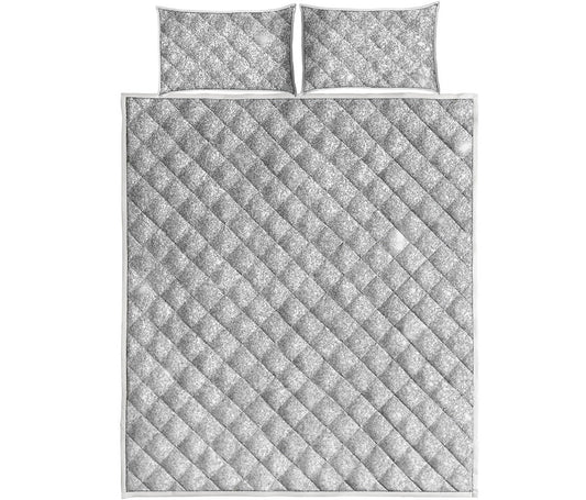 Light Silver Glitter Artwork Print (NOT Real Glitter) Quilt Bed Set