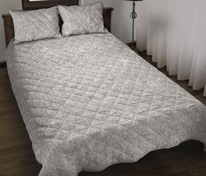 Light Silver Glitter Artwork Print (NOT Real Glitter) Quilt Bed Set