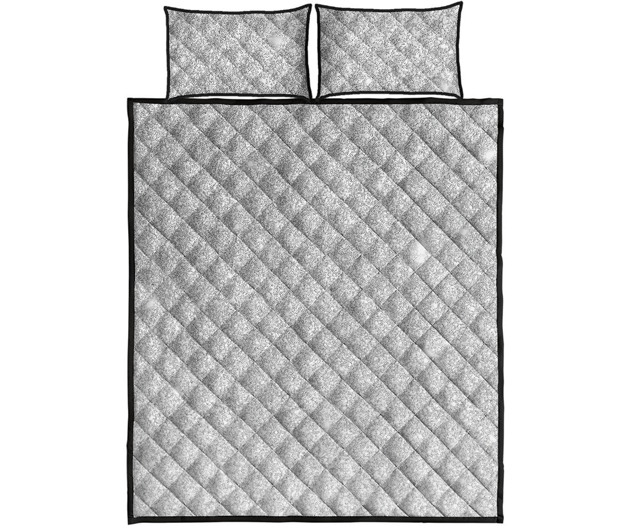 Light Silver Glitter Artwork Print (NOT Real Glitter) Quilt Bed Set