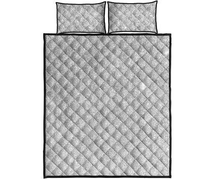 Light Silver Glitter Artwork Print (NOT Real Glitter) Quilt Bed Set