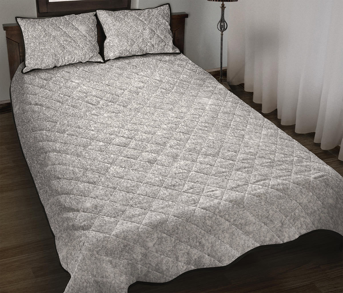 Light Silver Glitter Artwork Print (NOT Real Glitter) Quilt Bed Set