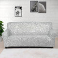 Bright Silver (NOT Real) Glitter Print Sofa Cover