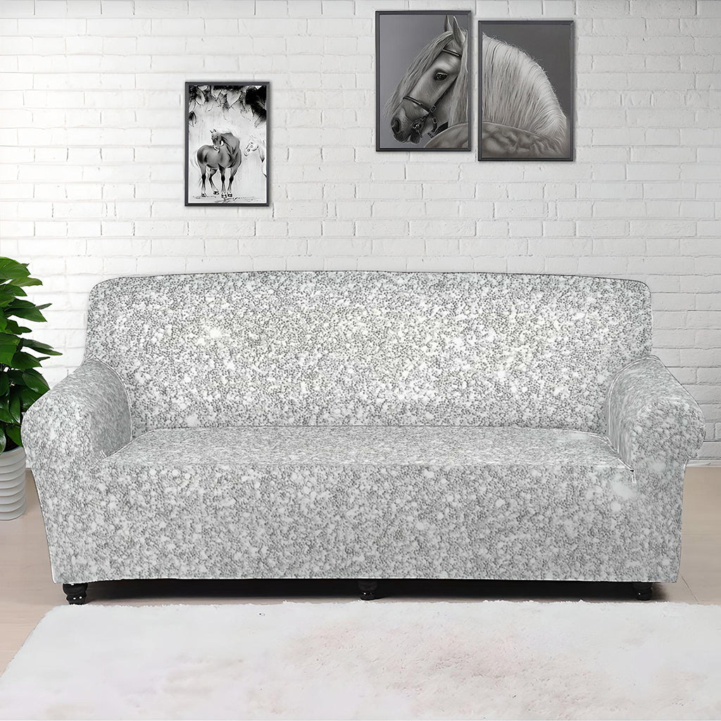 Light Silver Glitter Artwork Print (NOT Real Glitter) Sofa Cover