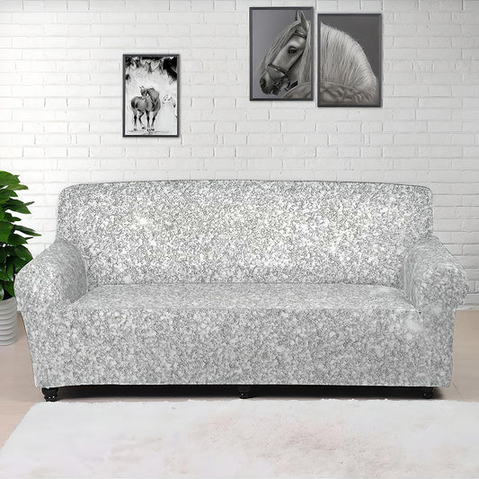Light Silver Glitter Artwork Print (NOT Real Glitter) Sofa Cover