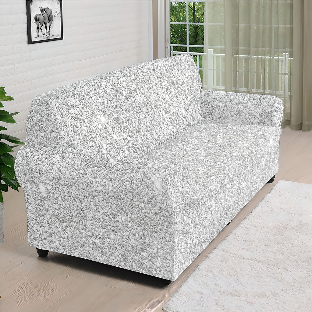 Light Silver Glitter Artwork Print (NOT Real Glitter) Sofa Cover