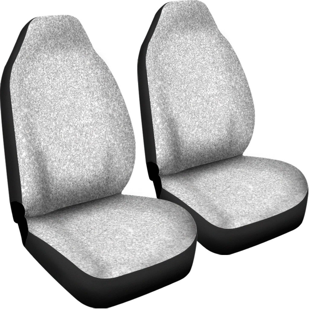 Light Silver Glitter Artwork Print (NOT Real Glitter) Universal Fit Car Seat Covers