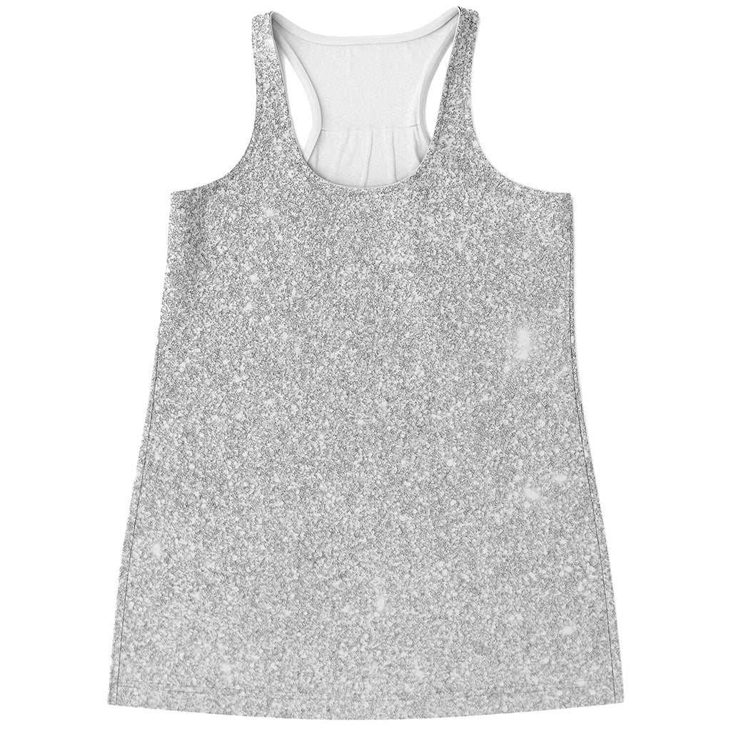 Light Silver Glitter Artwork Print (NOT Real Glitter) Women's Racerback Tank Top