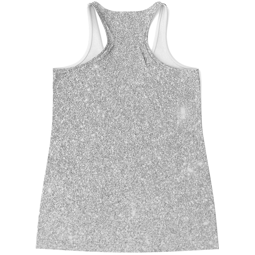 Light Silver Glitter Artwork Print (NOT Real Glitter) Women's Racerback Tank Top