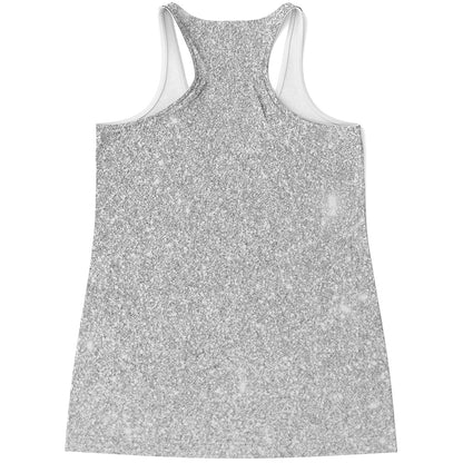Light Silver Glitter Artwork Print (NOT Real Glitter) Women's Racerback Tank Top