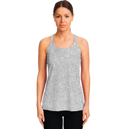 Light Silver Glitter Artwork Print (NOT Real Glitter) Women's Racerback Tank Top
