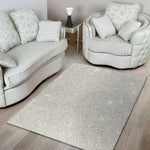 Light Silver Glitter Texture Print Area Rug