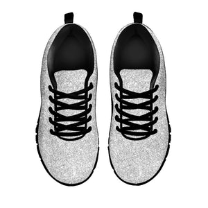 Light Silver Glitter Texture Print Black Sneakers