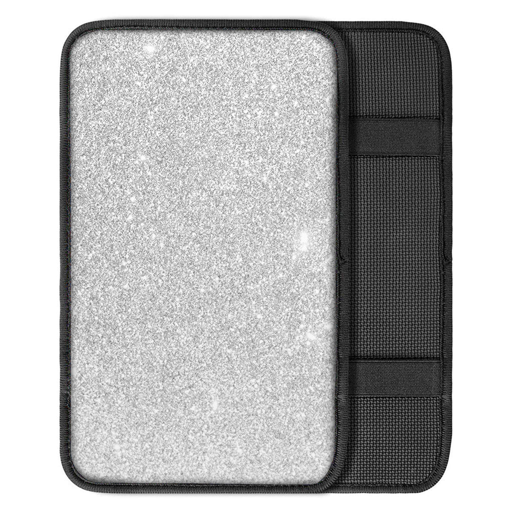 Light Silver Glitter Texture Print Car Center Console Cover