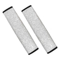 Bright Silver (NOT Real) Glitter Print Car Seat Belt Covers