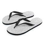 Light Silver Glitter Texture Print Flip Flops