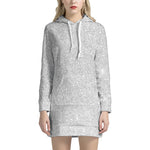 Light Silver Glitter Texture Print Hoodie Dress