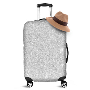 Light Silver Glitter Texture Print Luggage Cover